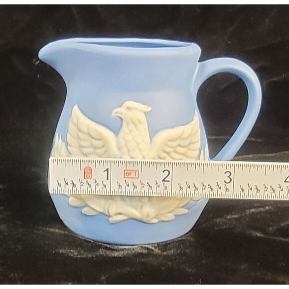 Vintage Powder Blue Wedgwood Jasperware Creamer Pitcher - Picture 13 of 15